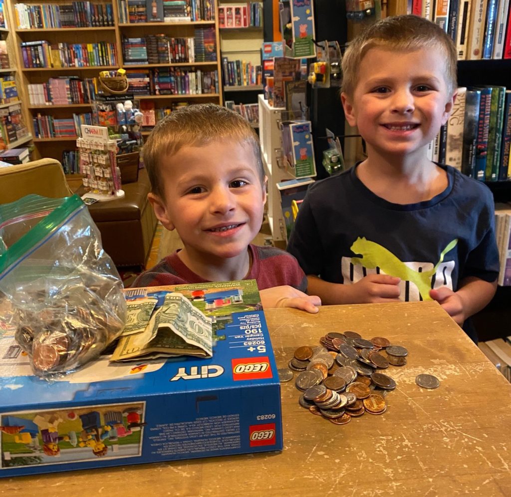 children buying legos