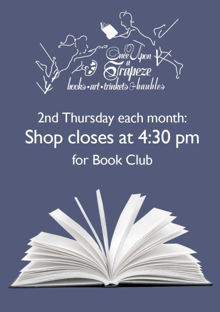 shop closes at 4:30 every second thursday of the month for book club